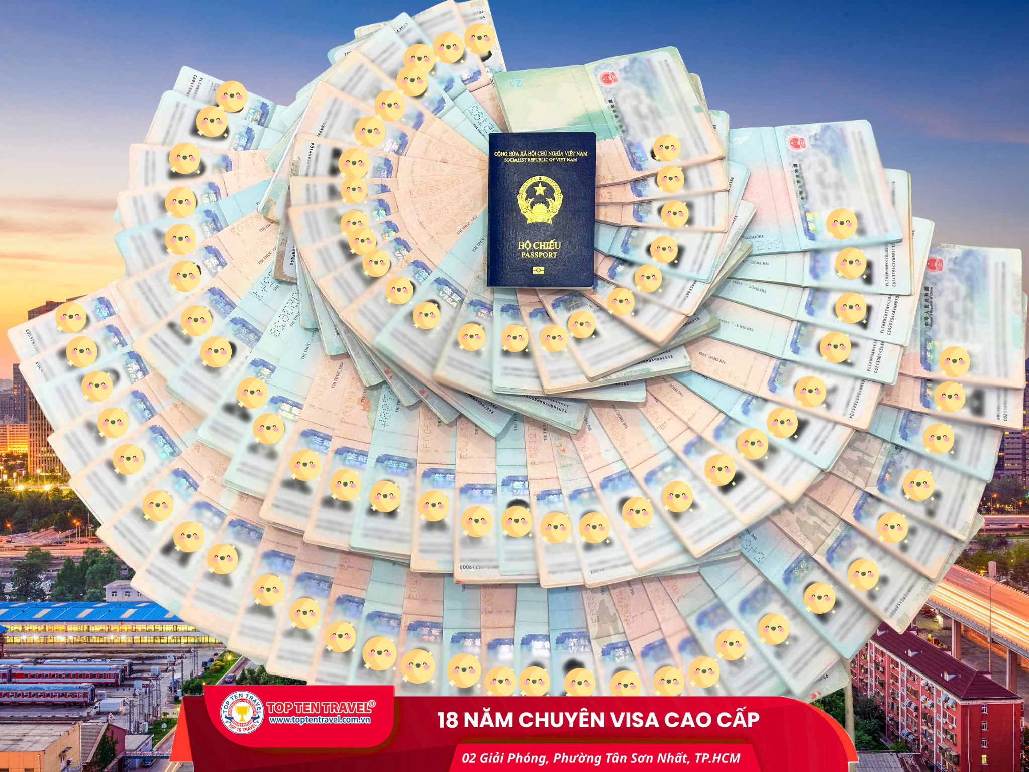 Số lượng lớn visa Trung Quốc